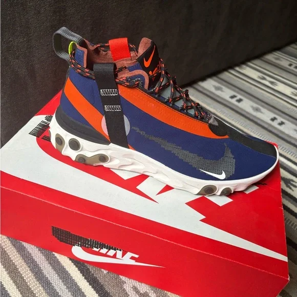 Nike React Runner Mid WR ISPA in Blue and Orange